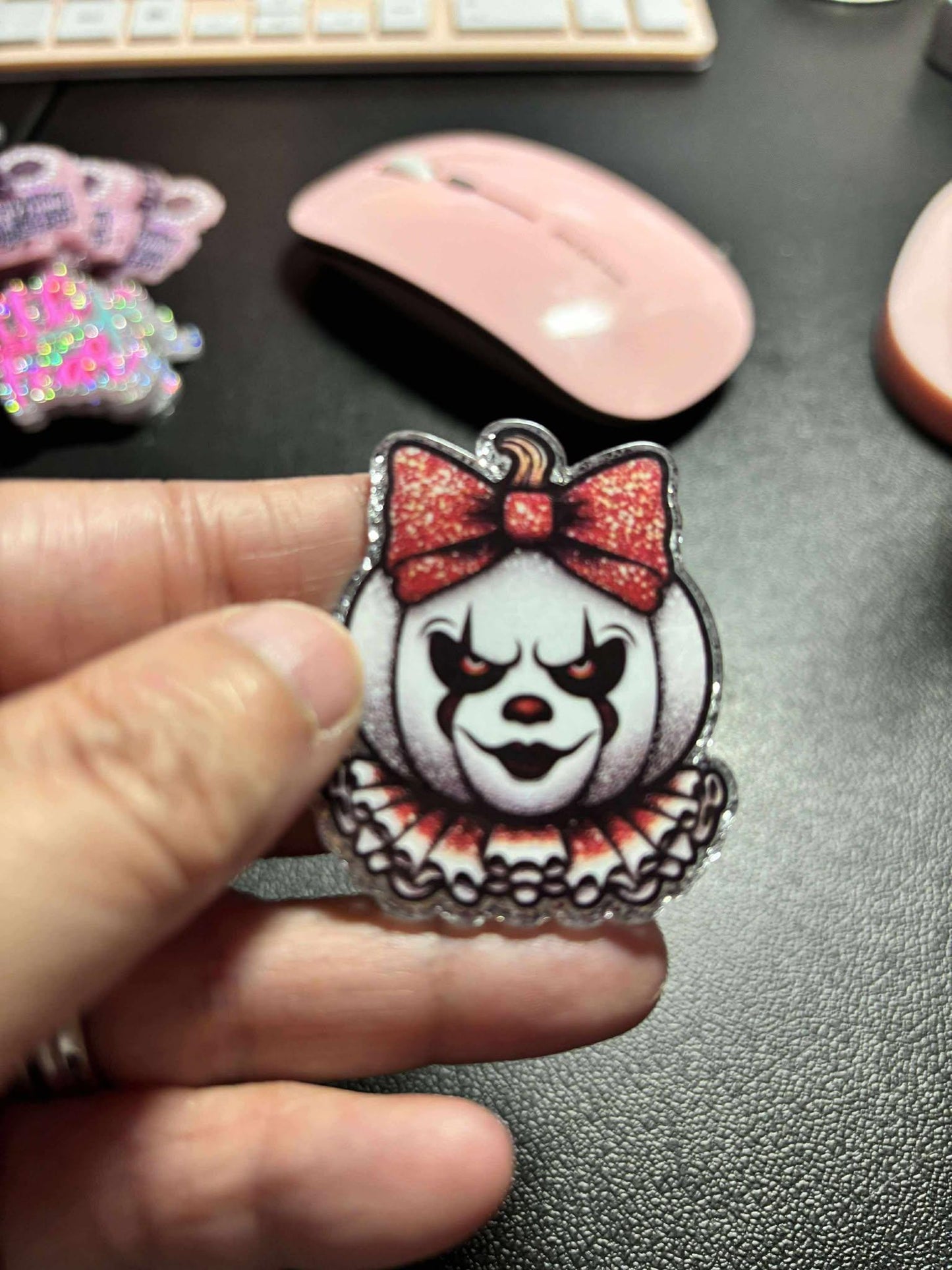 Horror Movie Jack-o'-Lantern Cover Minder / Needle Minder – Glitter Acrylic | Scream, Michael Myers, Jason, Pennywise | Halloween Craft Gift