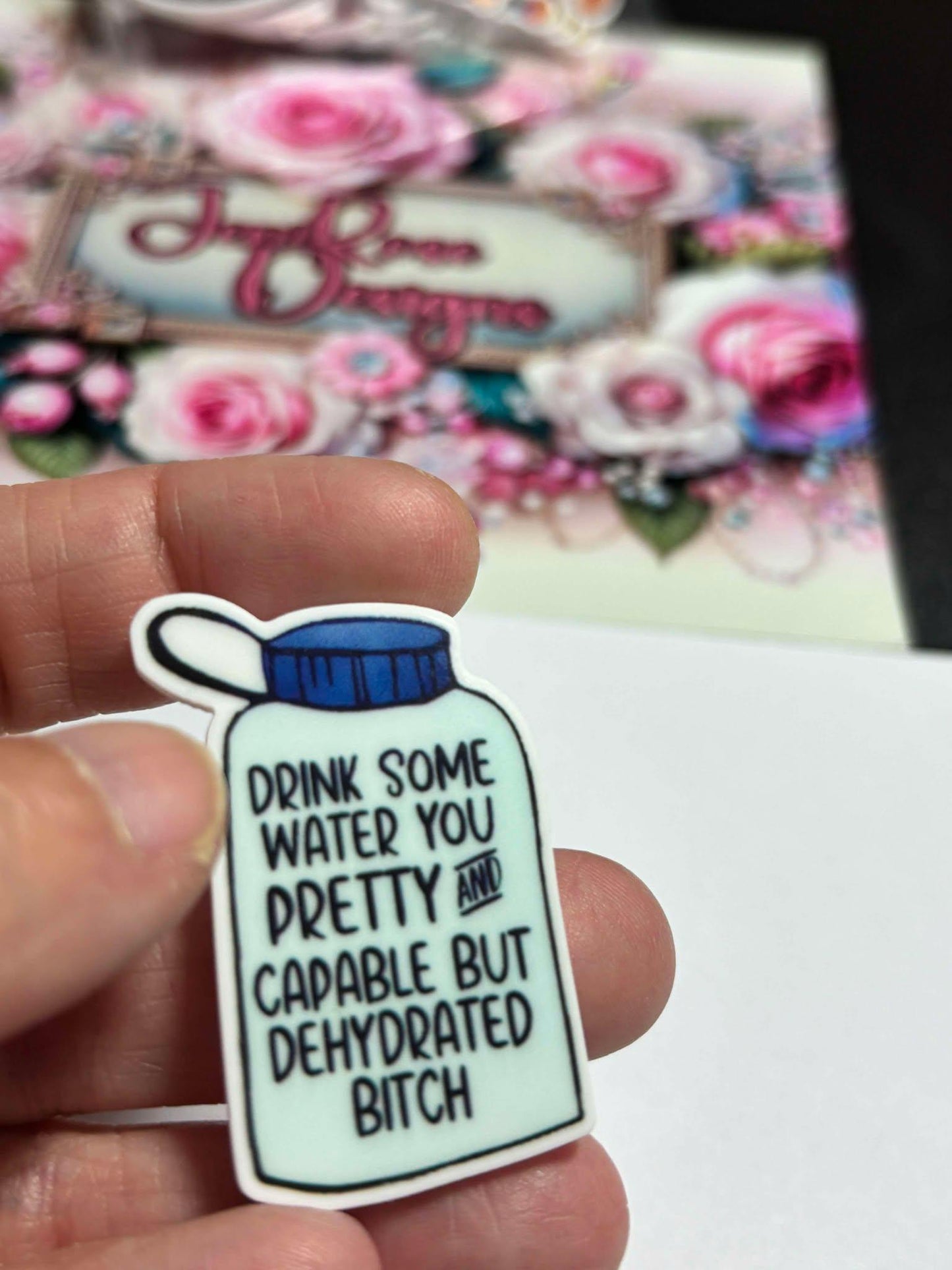 Drink More water Cover Minder Needle Minder Crafter hobby gift fun sassy cute Hydrate