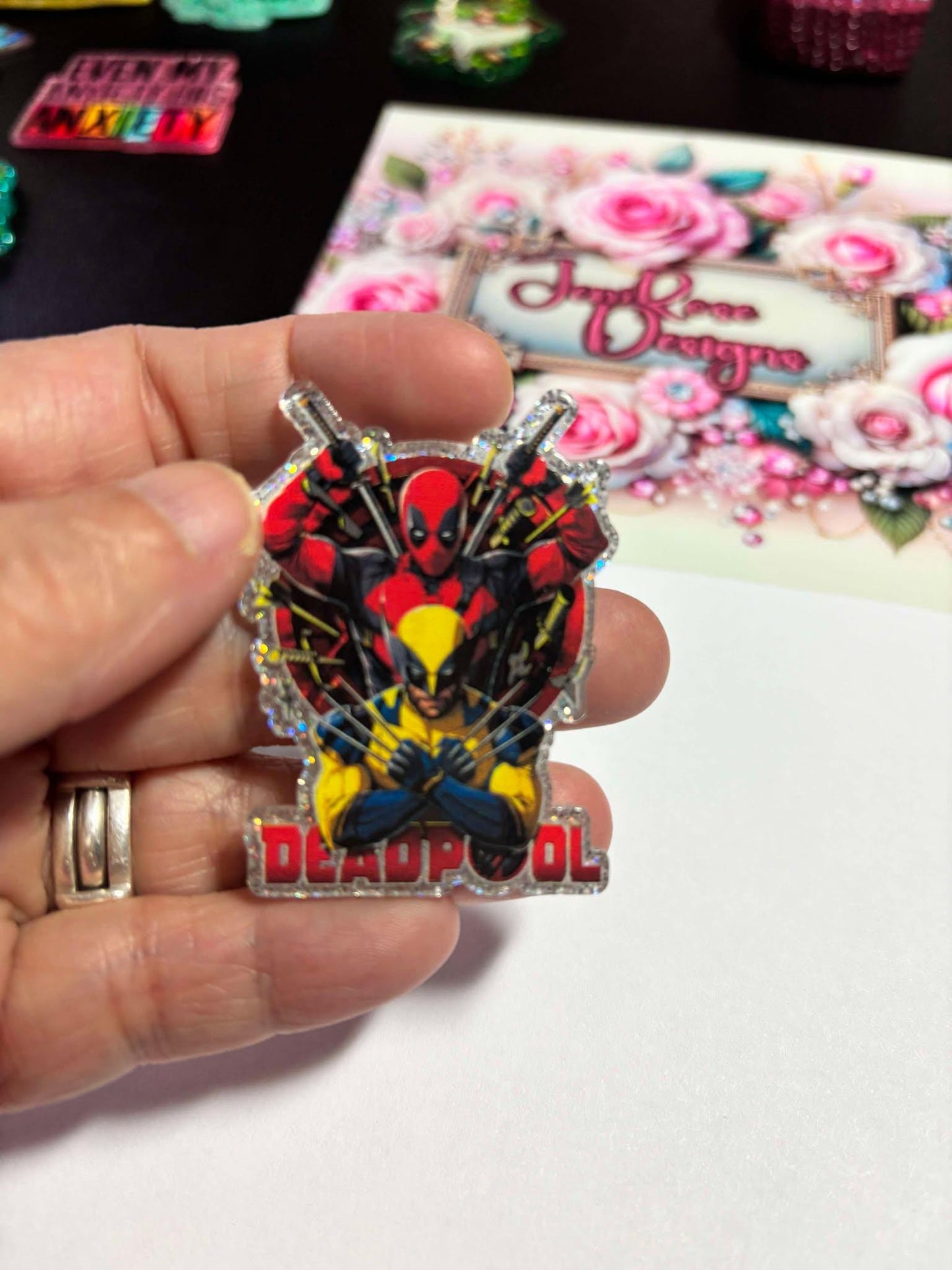 Deadpool Wolverine Cute  Fun Diamond Painting Cover Minders / Needle Minders – Adorable Functional!