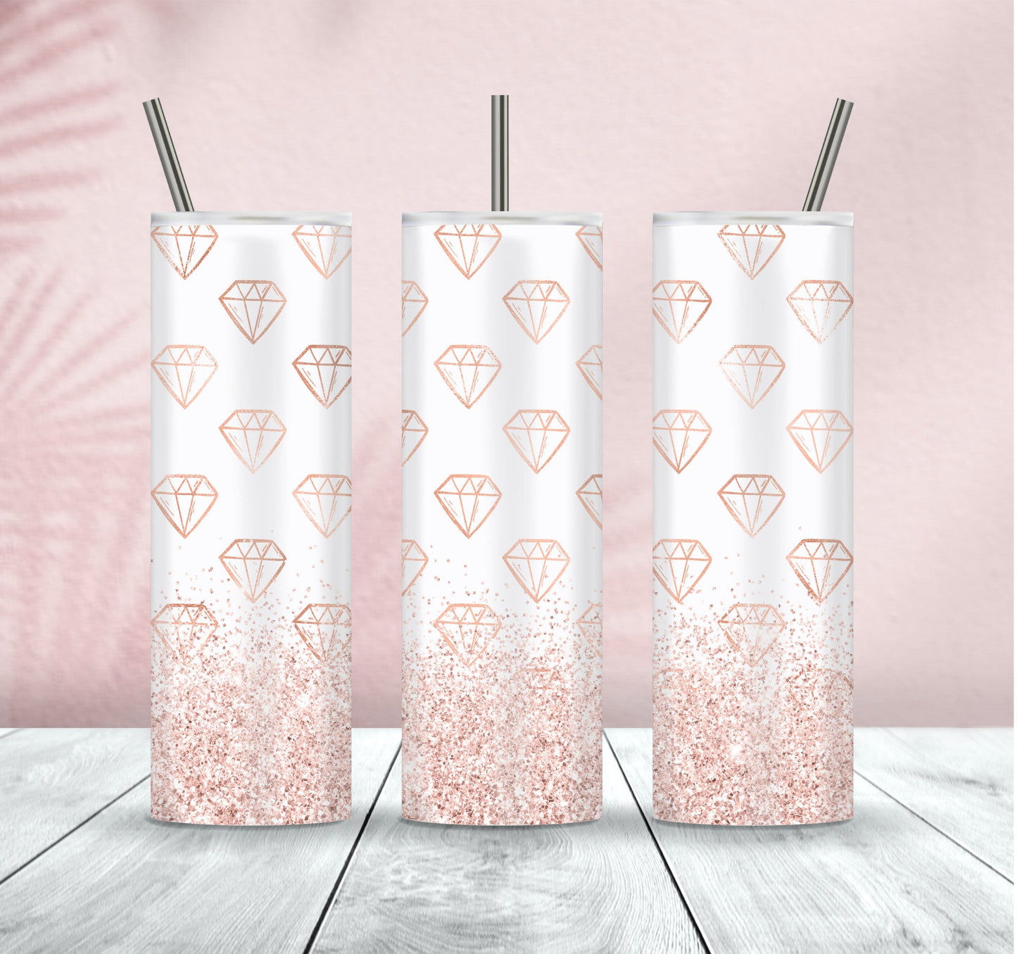 20 oz Rose Gold and White Diamonds Custom