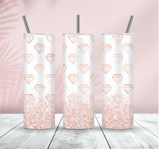 20 oz Rose Gold and White Diamonds Custom