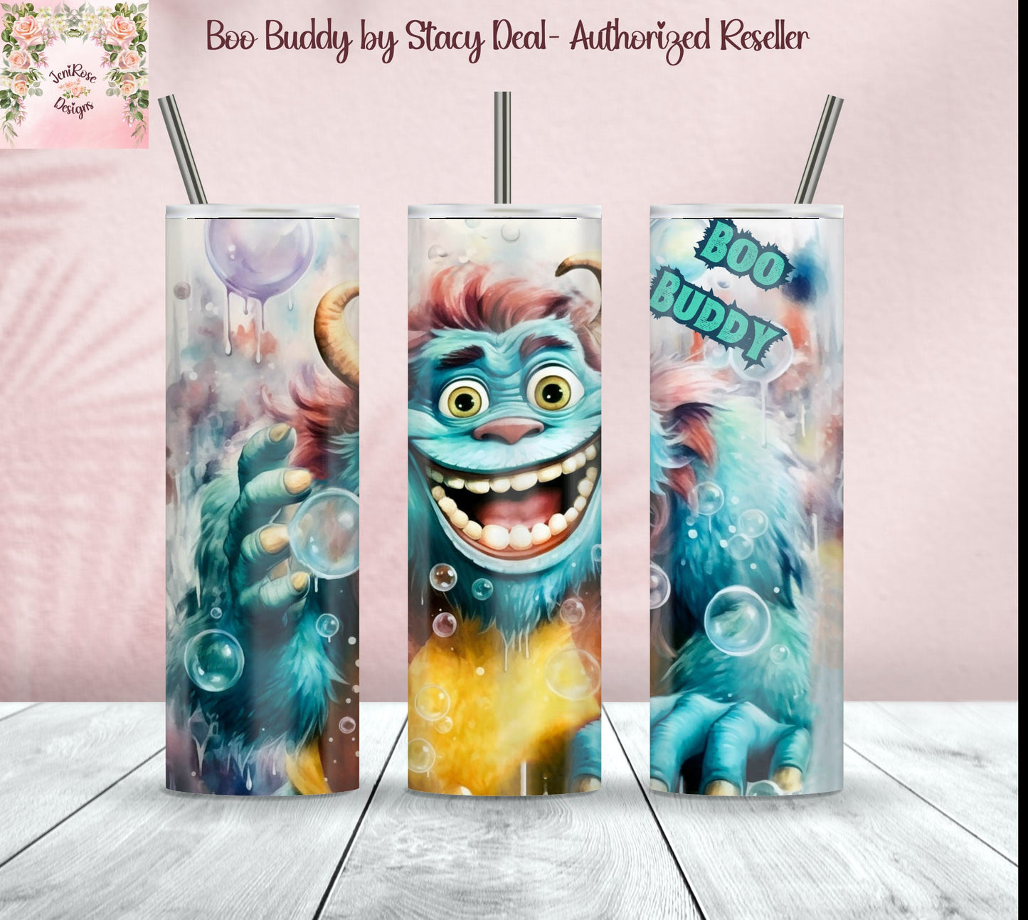 20 oz Tumbler Boo Buddy Licensed Art by Stacy Deal. Gift, coffee, Holiday, Birthday