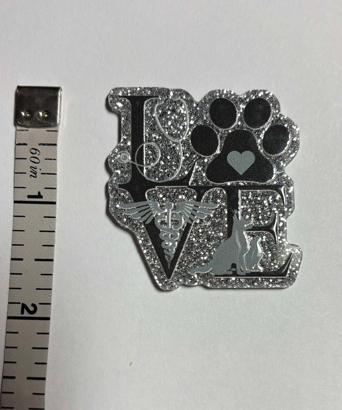 Vet or Vet Tech Silver Love Cute and Fun Diamond Painting Cover Minders / Needle Minders – Adorable and Functional!