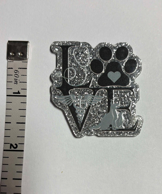 Vet or Vet Tech Silver Love Cute and Fun Diamond Painting Cover Minders / Needle Minders – Adorable and Functional!