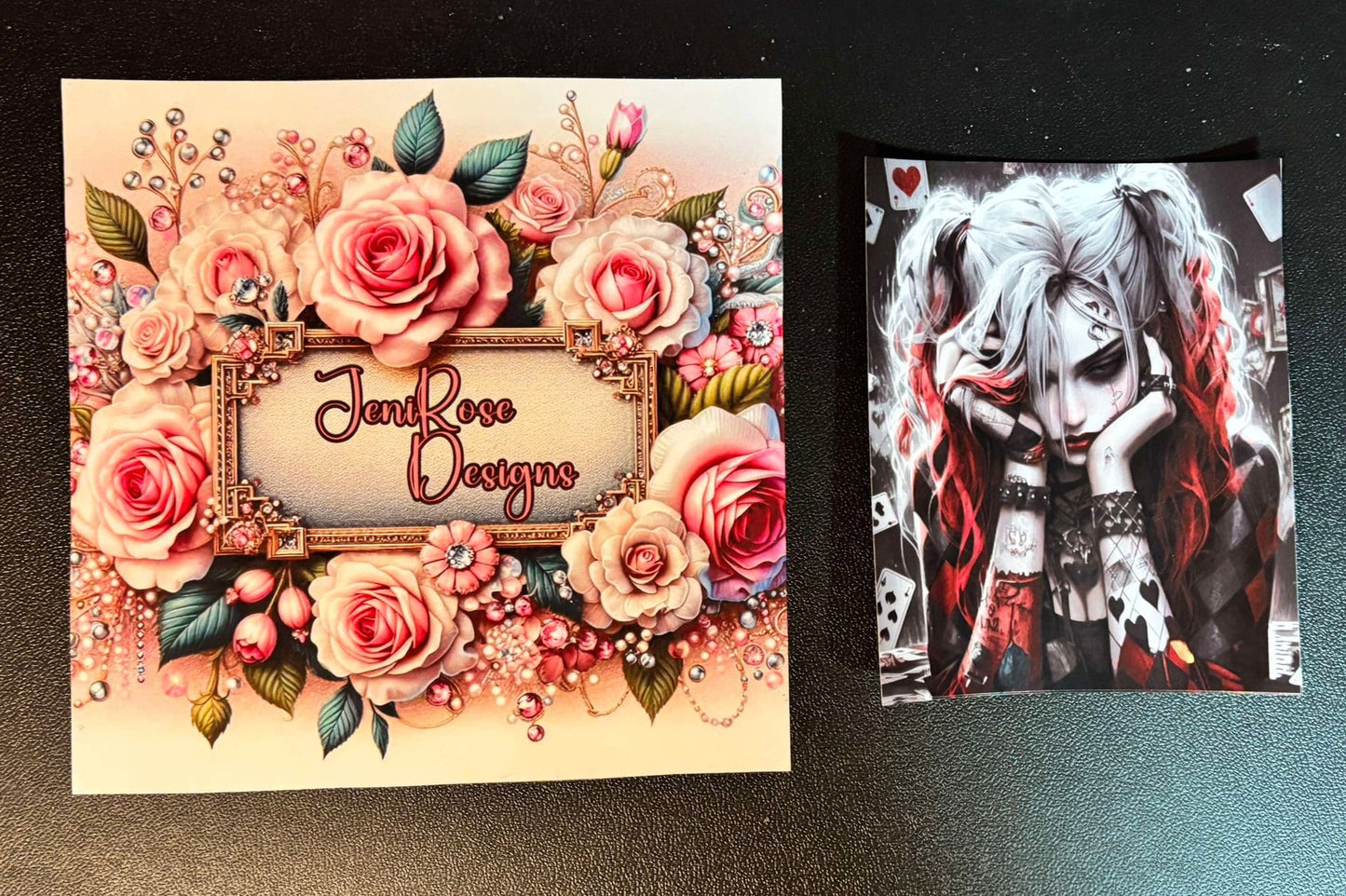 Harley Quinn Themed Laminated Diamond Painting Release Papers 4x5in 12pc Set