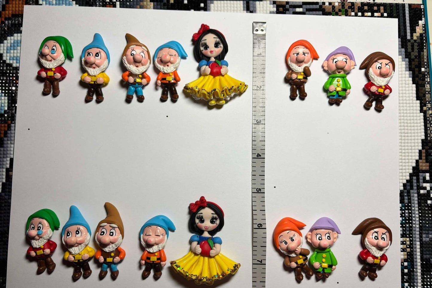 Full 8pc Set SNow White and Friends Diamond Painting Cover Minders Needle Minders Clays hobby crafter gifts