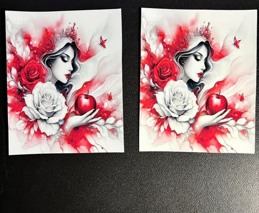 Snow White Inspired 20 oz Tumbler, 15 in Canvas Tote Bag, and A5 Faux Leather Journal with Matching Pen Diamond Painting Release Papers
