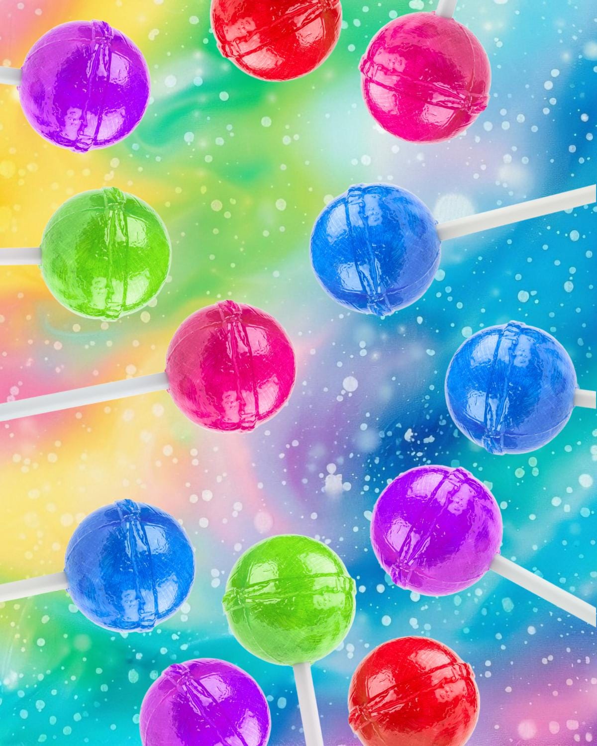 Release papers- Colorful Cupcake and Lolli's Set of 12 4in x 5in laminated
