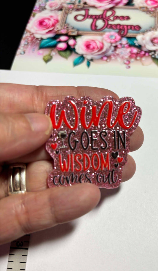 Wine Goes on Wisdom Comes out  Cute and Fun Diamond Painting Cover Minders / Needle Minders – Adorable and Functional!