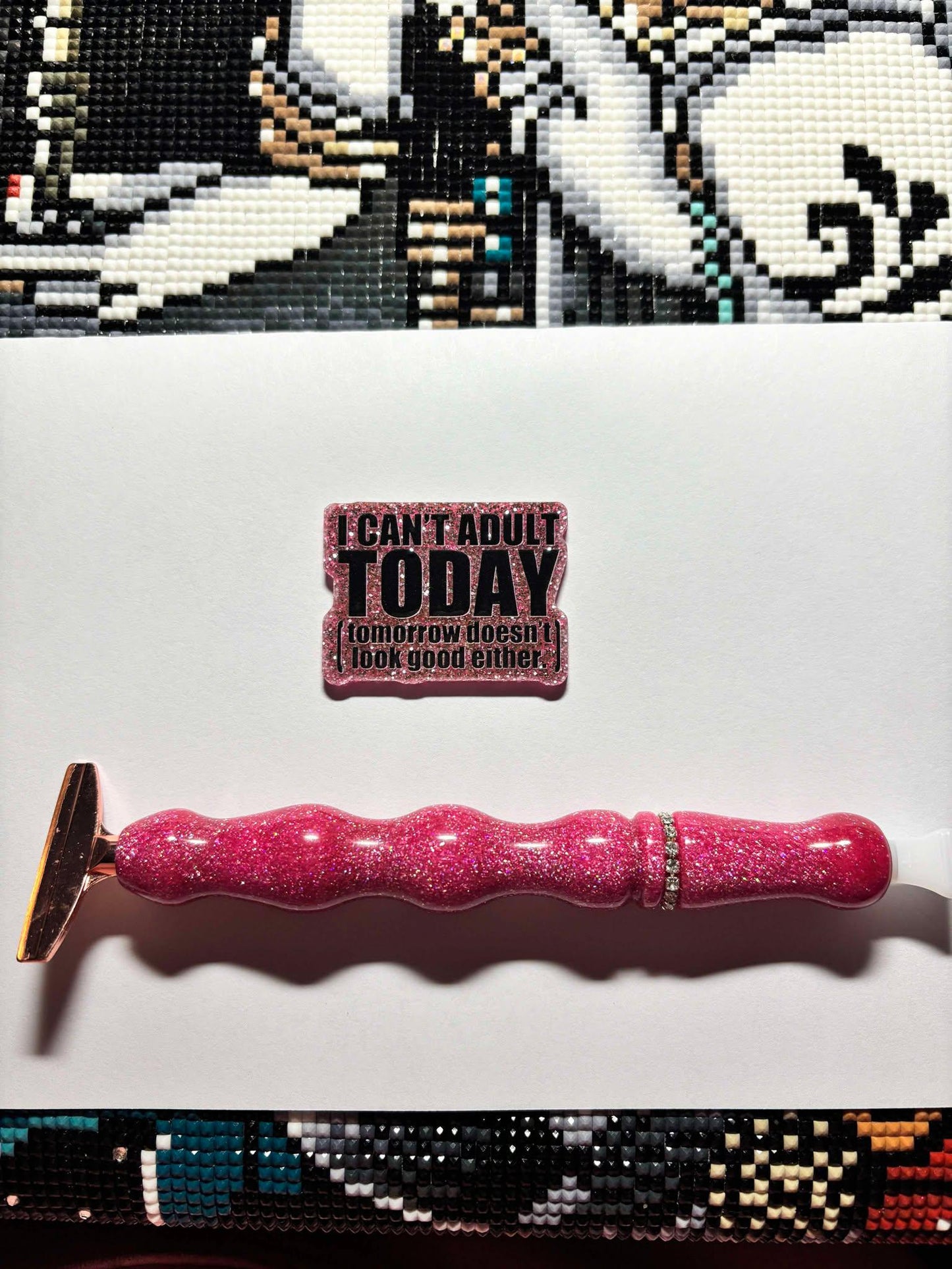 Not Today Diamond painting Cover minder Cross Stitch Needle Minder cute sassy fun Crat hobby gift