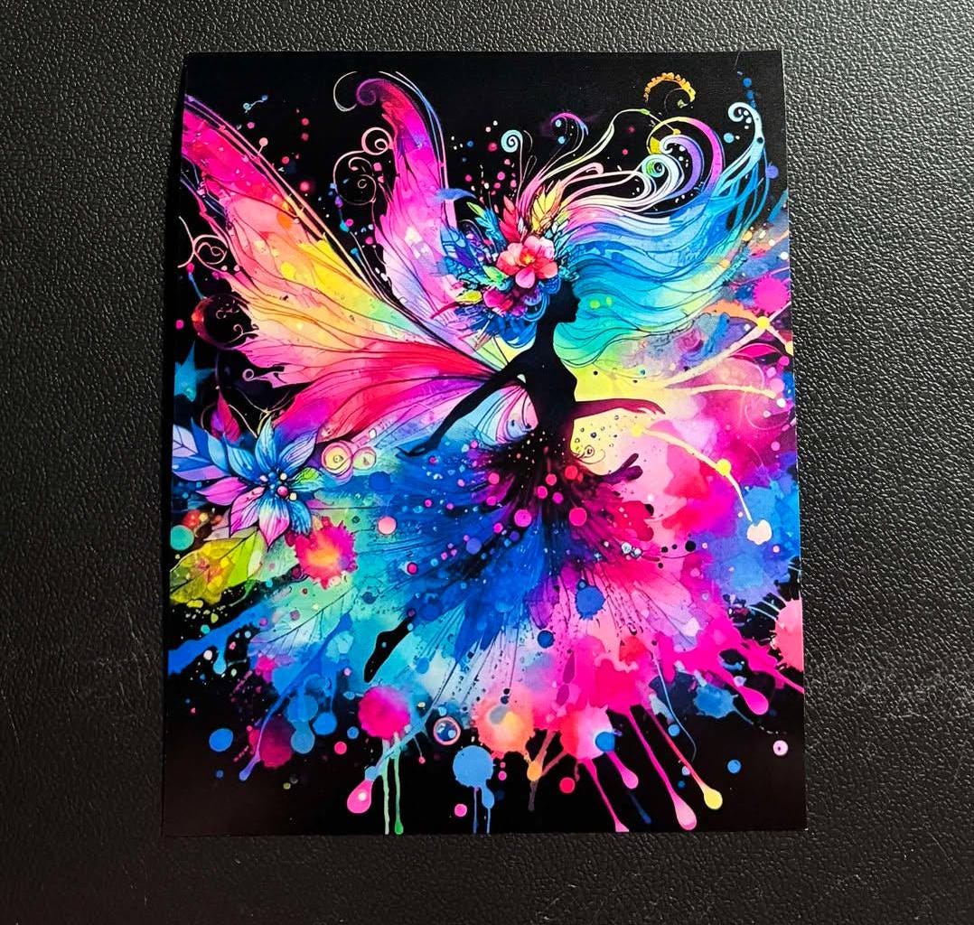Rainbow Splash Dancing Fae High Quality Laminated Diamond Painting Release Papers Crafter Hobby gifts fun cute Whimsical