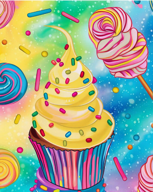 Release papers- Colorful Cupcake and Lolli's Set of 12 4in x 5in laminated