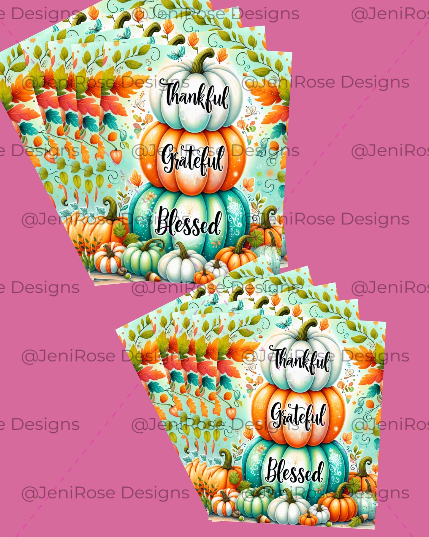 Autumn fall pumpkin Blessed thankful laminates diamond painting release papers fall lovers