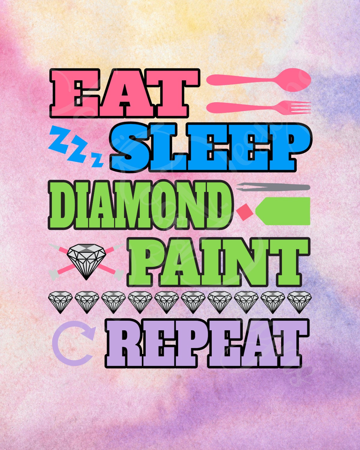 Diamond Painting Themed Laminated Release Papers  Set of 12