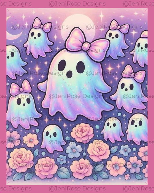 Cute Ghost Spooky & Fun Halloween Diamond Painting Release Papers – Protect Your Canvas in Style!
