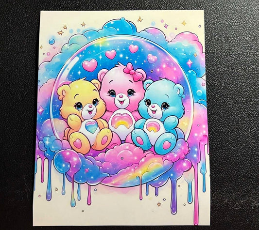 Cute Belly Bears Laminated Diamond Painting Release Papers – 12 Pack (4in x 5in)