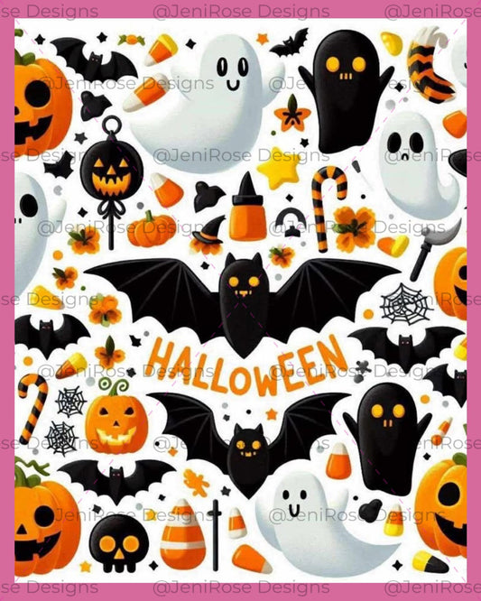 Bats Ghosts Spooky & Fun Halloween Diamond Painting Release Papers – Protect Your Canvas in Style!
