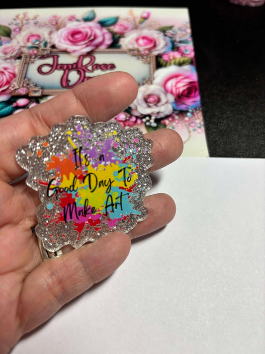 Good Day to Make Art Cute  Fun Diamond Painting Cover Minders / Needle Minders – Adorable  Functional!