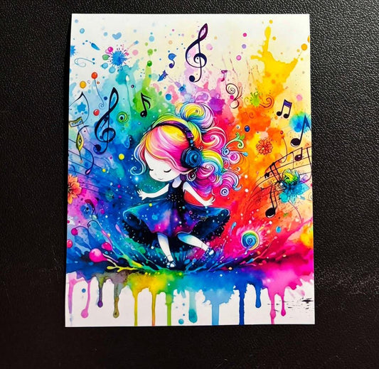 Music Is the Color of My Soul Laminated Diamond Painting Release Papers – 4in x 5in (12 Pack)